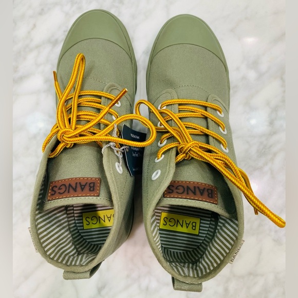 NWT BANGS Green Canvas Sneakers with Yellow Laces Size 8.5 - Picture 16 of 16